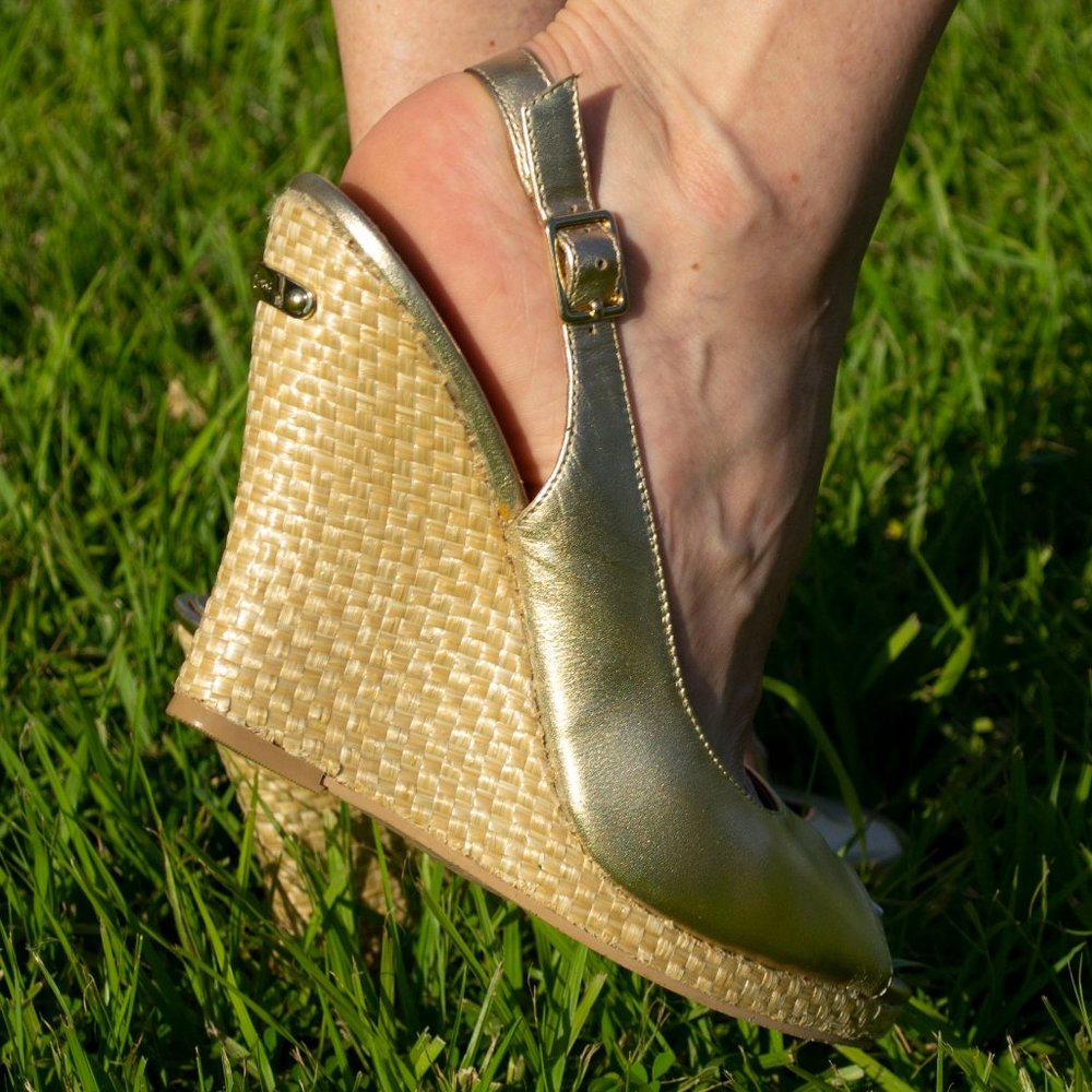 Lilly Pulitzer Gigi Wedge Gold Metallic